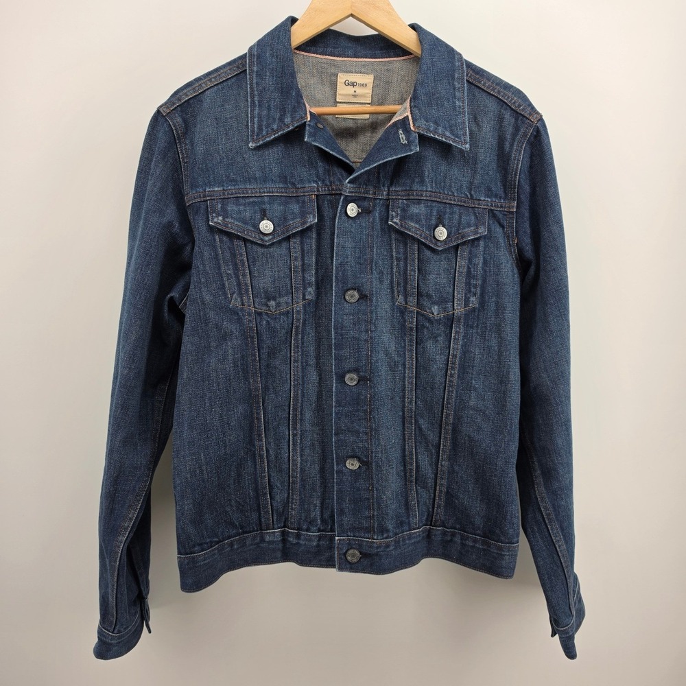 Gap 1969 Mens Kaihara Japanese Selvedge Denim Jacket Medium Indigo Trucker M